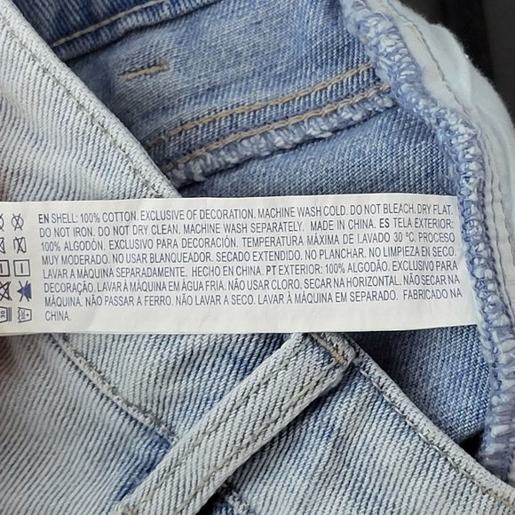 NWT Forever 21 Sunflower Embellished Fray Hem Cutoff Denim Blue Jean Shorts 25 - Picture 10 of 11